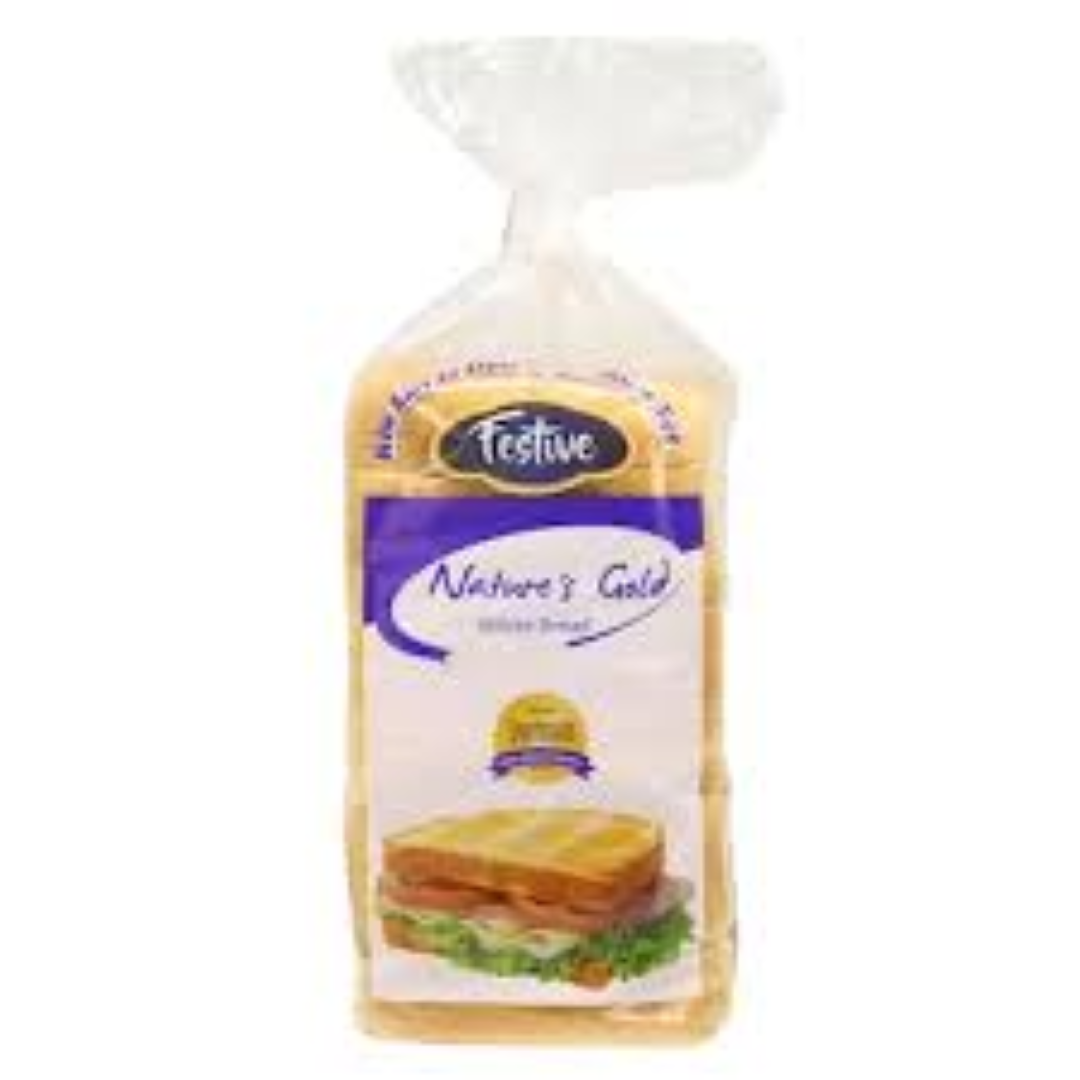 NATURES GOLD WHITE BREAD 600G